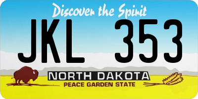ND license plate JKL353
