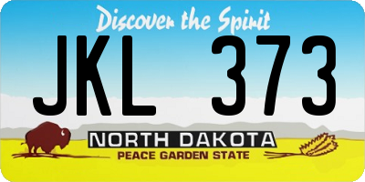 ND license plate JKL373