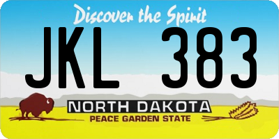 ND license plate JKL383