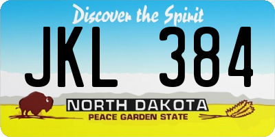 ND license plate JKL384
