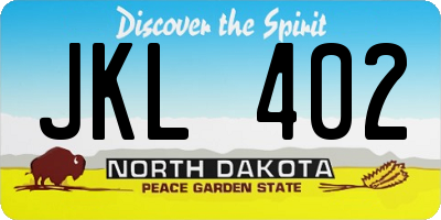 ND license plate JKL402