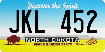 ND license plate JKL452