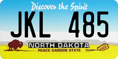 ND license plate JKL485