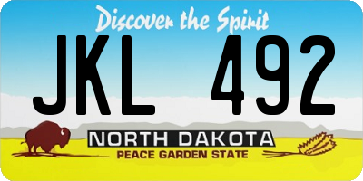 ND license plate JKL492