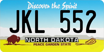 ND license plate JKL552