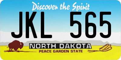 ND license plate JKL565