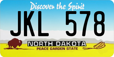 ND license plate JKL578
