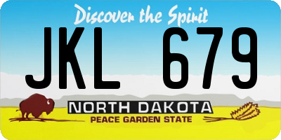 ND license plate JKL679