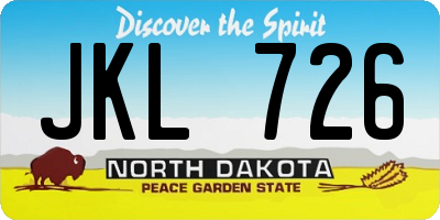ND license plate JKL726