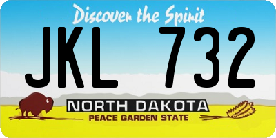 ND license plate JKL732