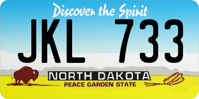 ND license plate JKL733