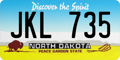 ND license plate JKL735
