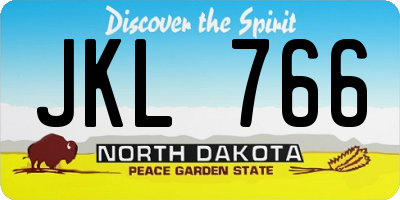 ND license plate JKL766