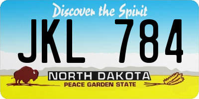 ND license plate JKL784
