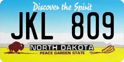 ND license plate JKL809