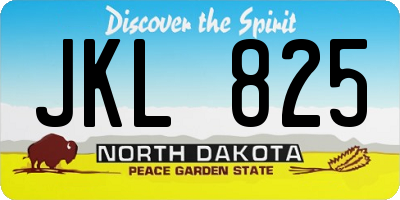 ND license plate JKL825