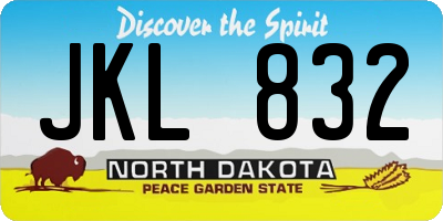 ND license plate JKL832