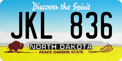 ND license plate JKL836