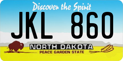 ND license plate JKL860