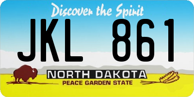 ND license plate JKL861