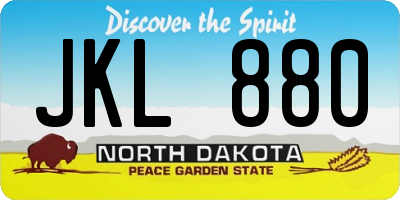 ND license plate JKL880