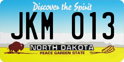 ND license plate JKM013