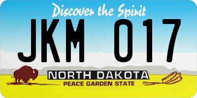 ND license plate JKM017