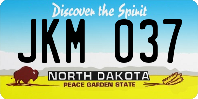 ND license plate JKM037