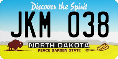 ND license plate JKM038