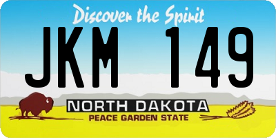 ND license plate JKM149