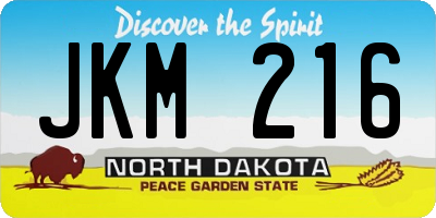ND license plate JKM216