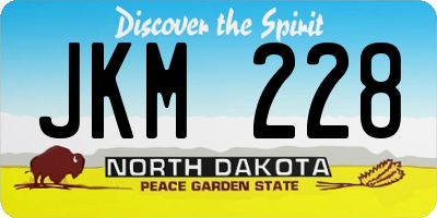 ND license plate JKM228