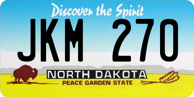 ND license plate JKM270