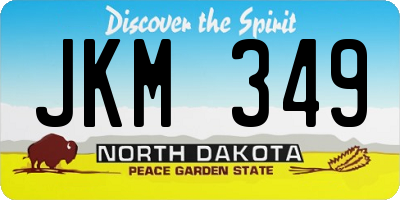 ND license plate JKM349