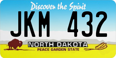 ND license plate JKM432