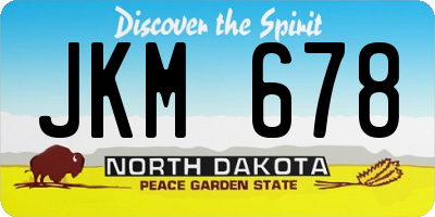 ND license plate JKM678