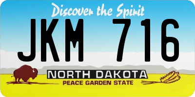 ND license plate JKM716