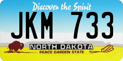 ND license plate JKM733