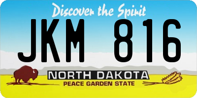ND license plate JKM816