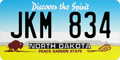 ND license plate JKM834