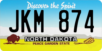 ND license plate JKM874