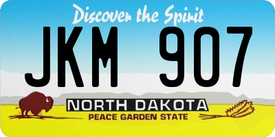 ND license plate JKM907