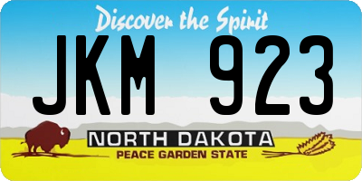 ND license plate JKM923