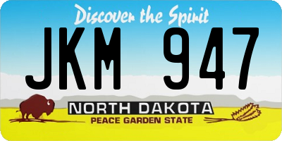 ND license plate JKM947