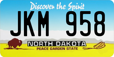 ND license plate JKM958