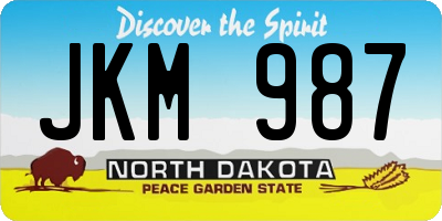 ND license plate JKM987