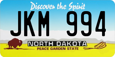 ND license plate JKM994