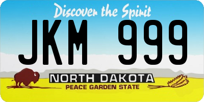 ND license plate JKM999