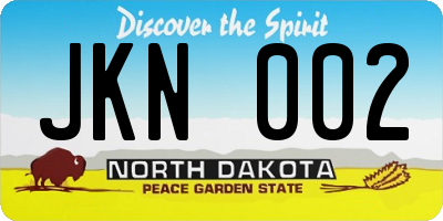 ND license plate JKN002