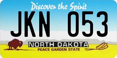 ND license plate JKN053